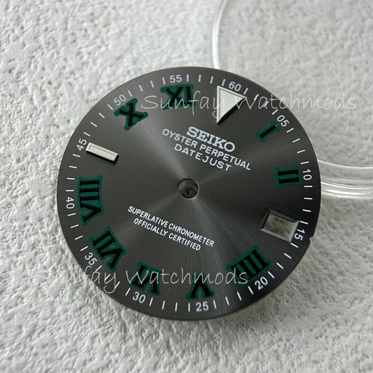 28.5mm Roman Numerals Datejust NH35 SEIKO OEM Dial WatchMods 126233