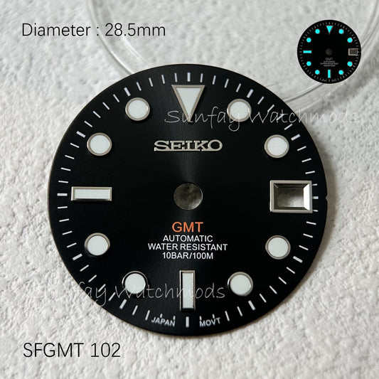 28.5mm GMT NH34 SEIKO OEM Dial diver Watch Mods