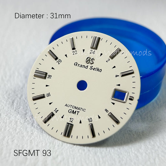 31mm Grand Seiko OEM GMT GS cream NH35 Dial Watch Accessories Custom Watch SBGM221G