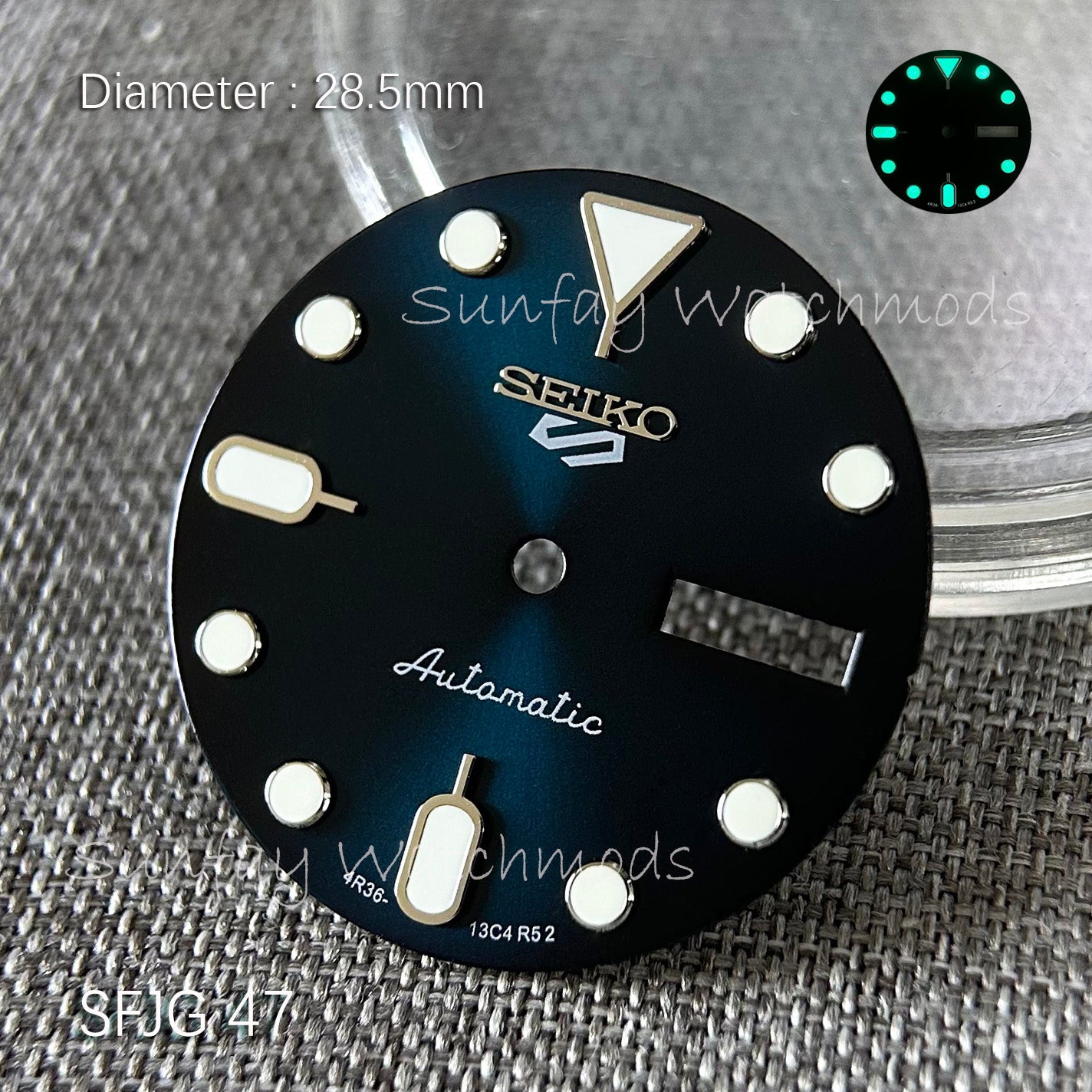 28.5mm 5 Sports Seiko NH36 Dial Watch Mods SRPK29K1