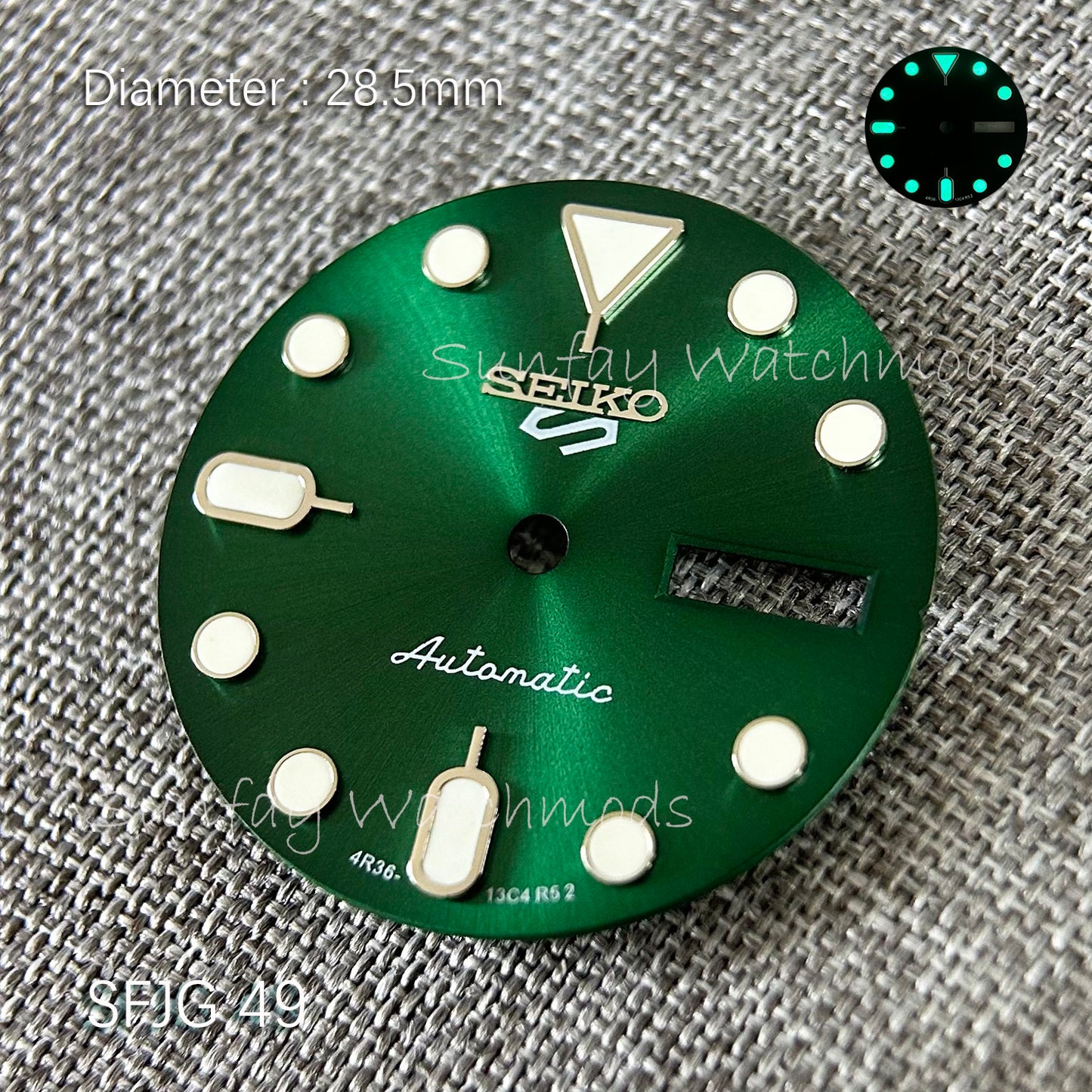 28.5mm 5 Sports Seiko NH36 Dial Watch Mods SRPK29K1