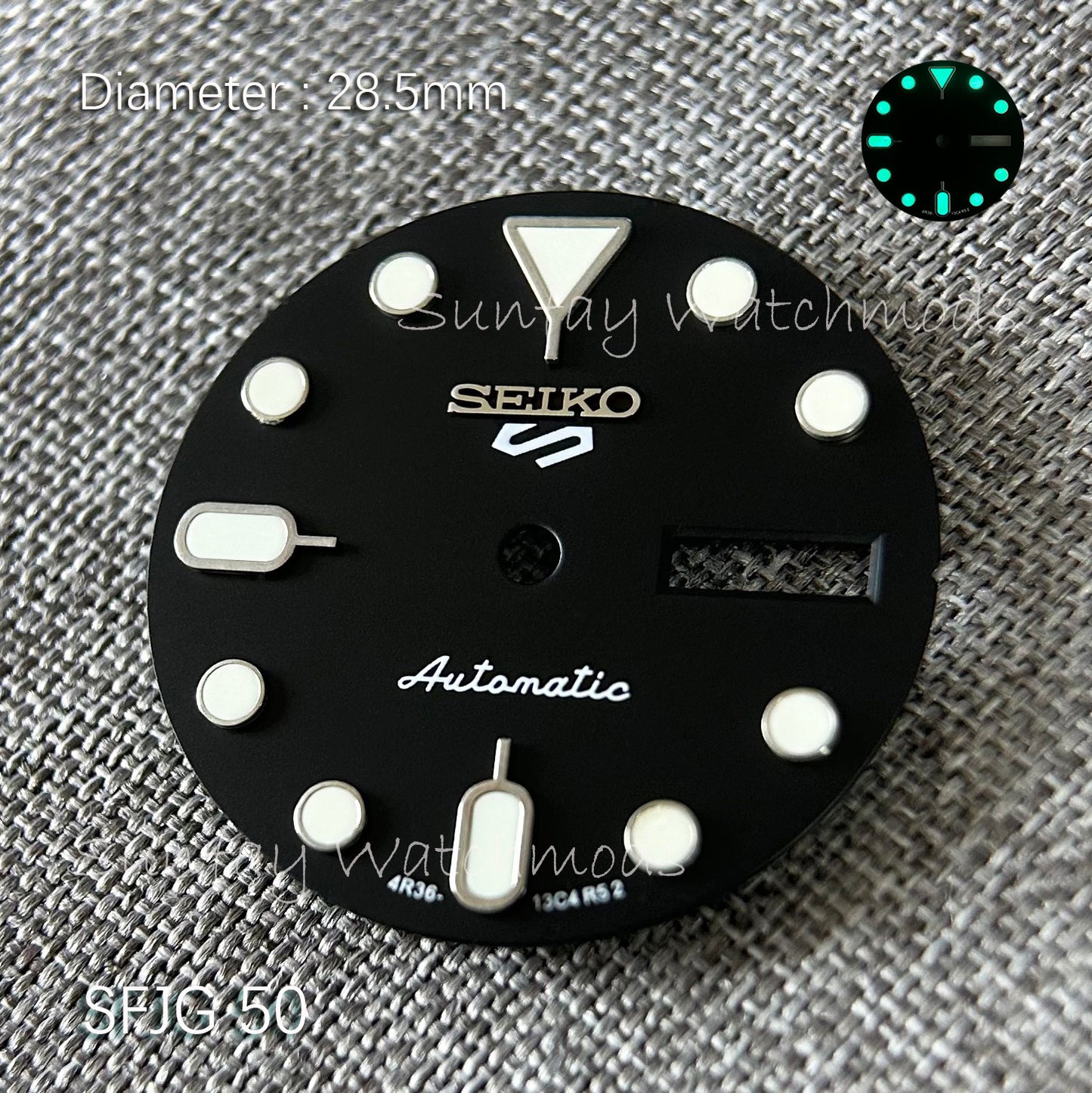 28.5mm 5 Sports Seiko NH36 Dial Watch Mods SRPK29K1