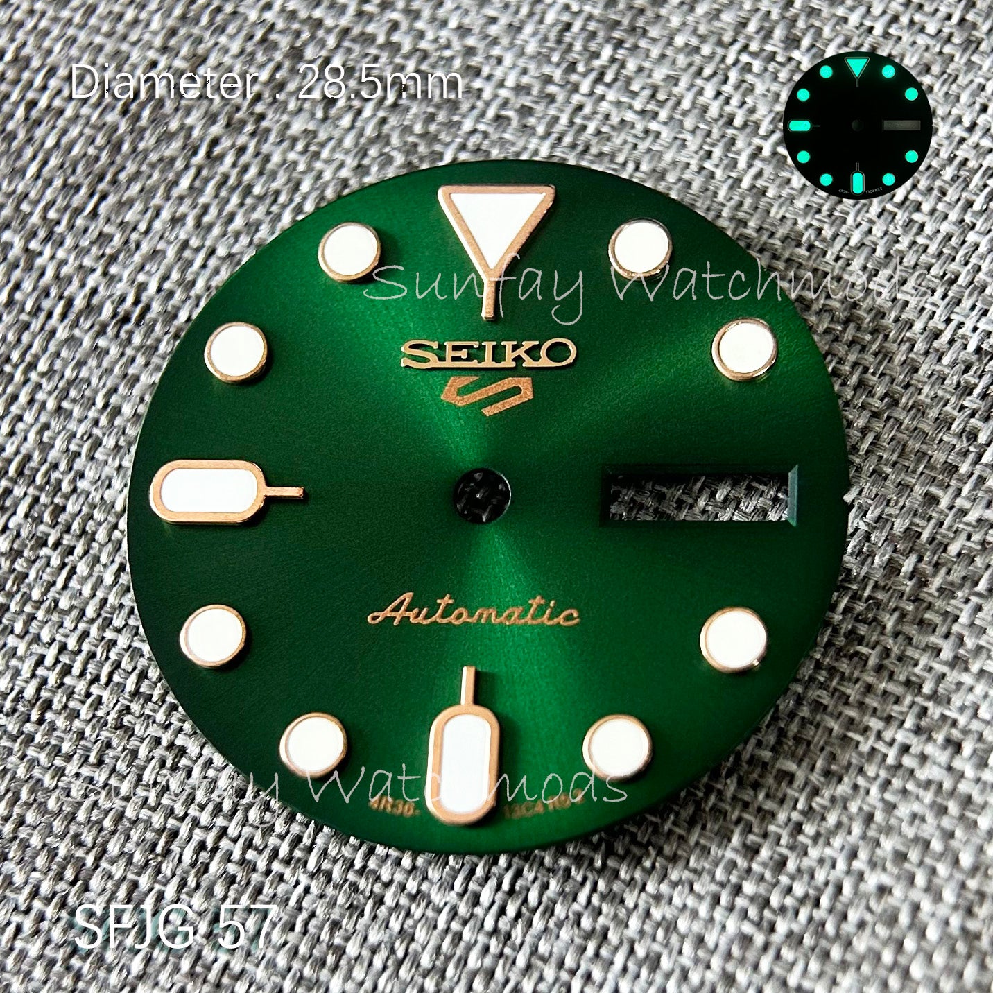 28.5mm 5 Sports Seiko NH36 Dial Watch Mods SRPK29K1
