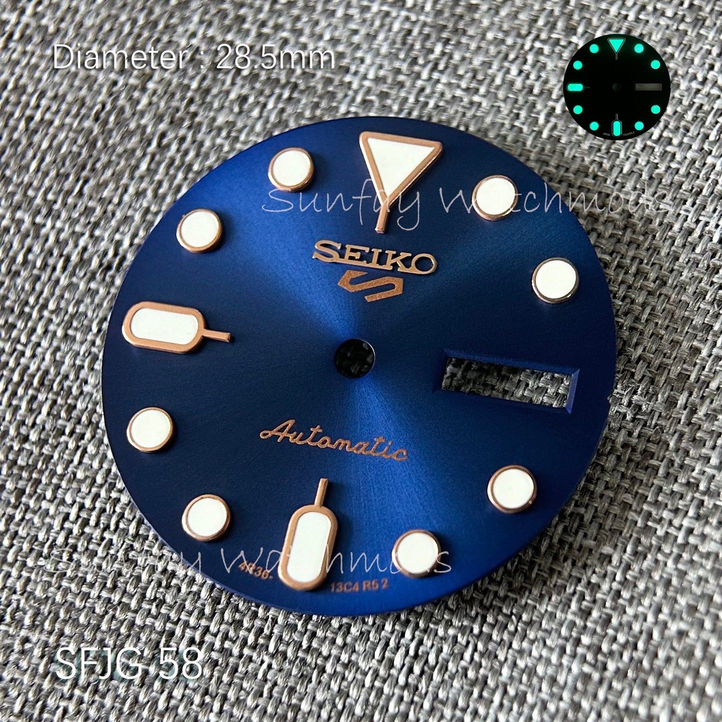 28.5mm 5 Sports Seiko NH36 Dial Watch Mods SRPK29K1