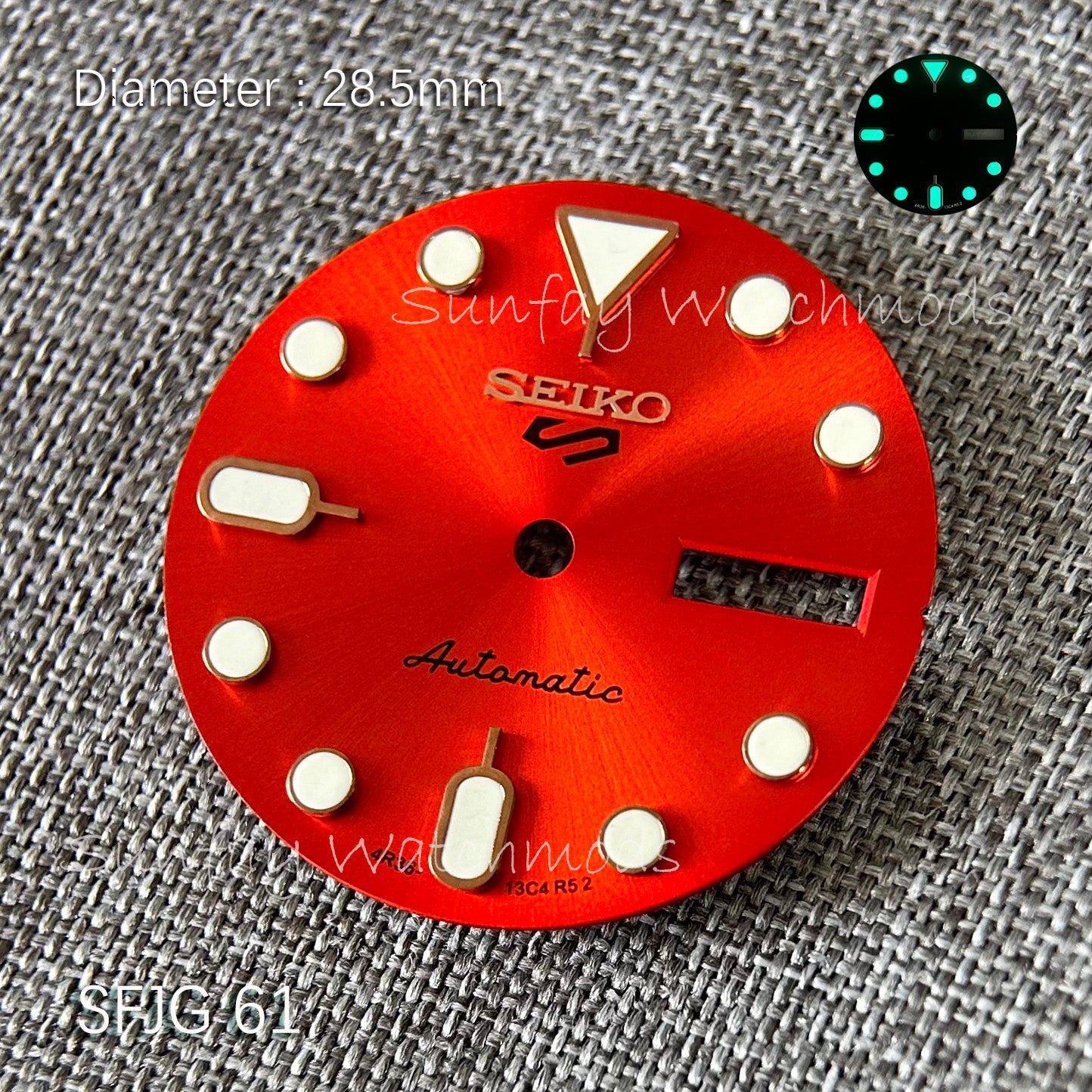 28.5mm 5 Sports Seiko NH36 Dial Watch Mods SRPK29K1