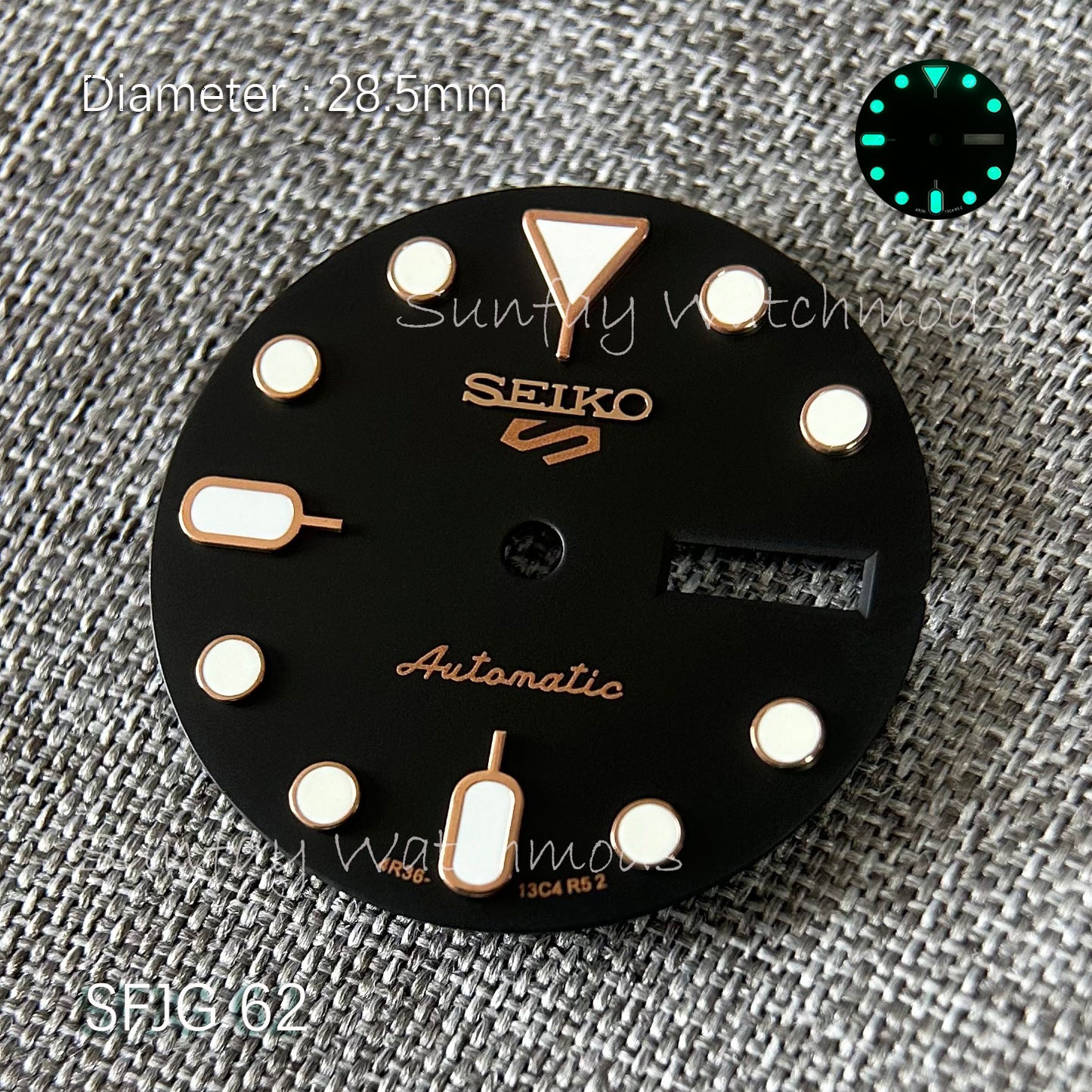 28.5mm 5 Sports Seiko NH36 Dial Watch Mods SRPK29K1