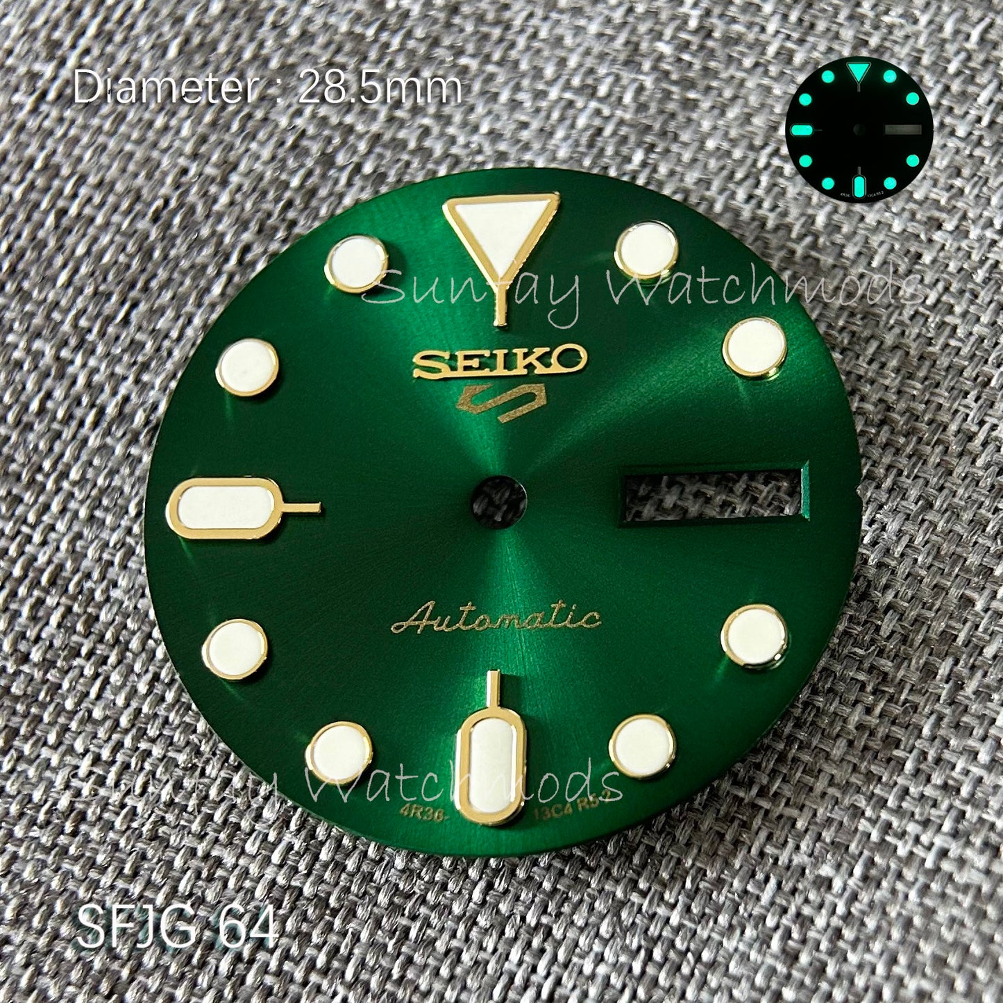 28.5mm 5 Sports Seiko NH36 Dial Watch Mods SRPK29K1