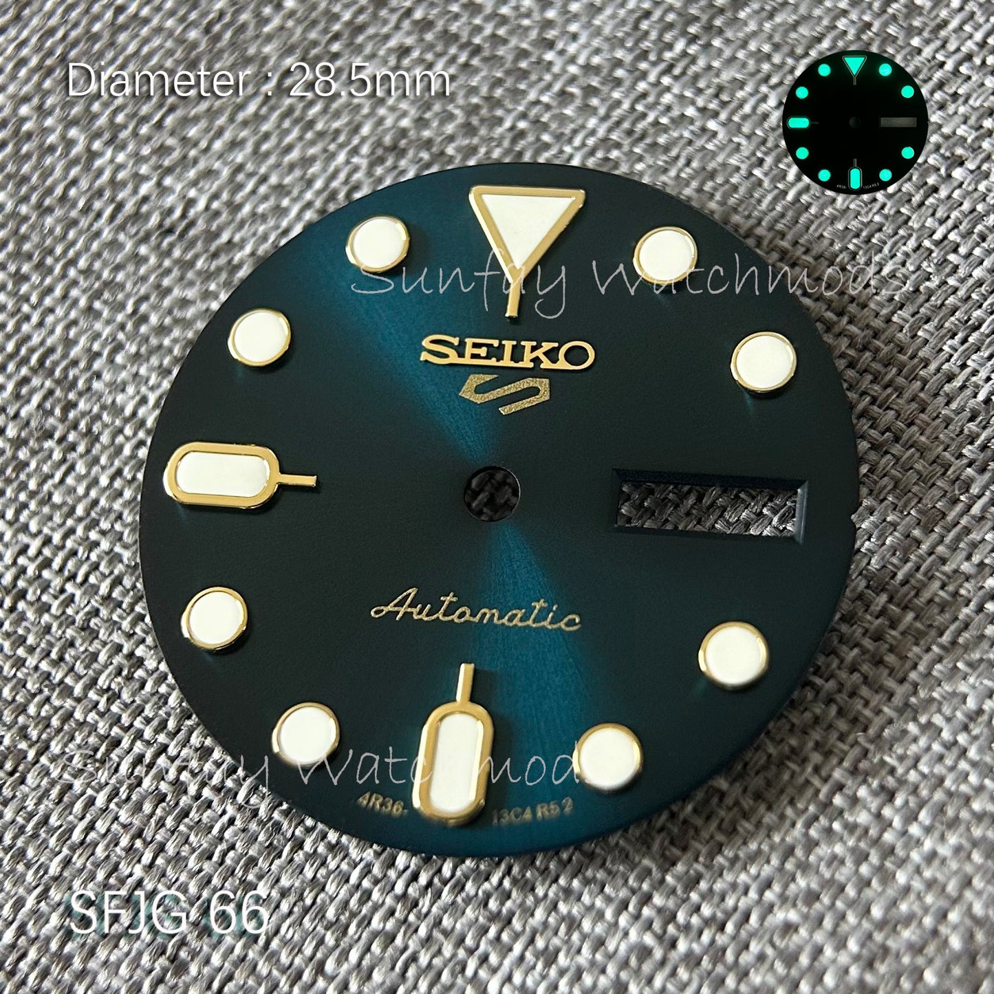 28.5mm 5 Sports Seiko NH36 Dial Watch Mods SRPK29K1