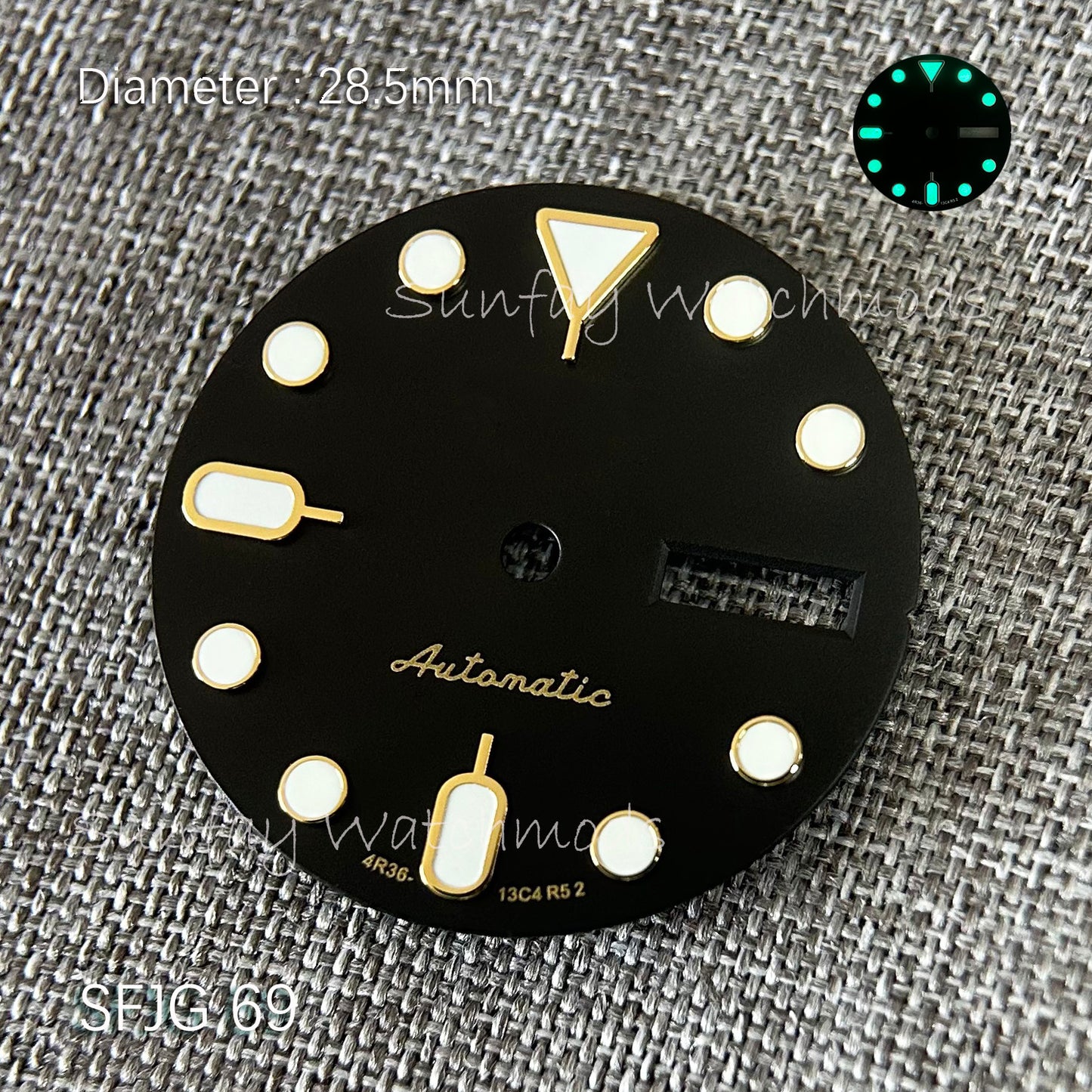 28.5mm 5 Sports Seiko NH36 Dial Watch Mods SRPK29K1
