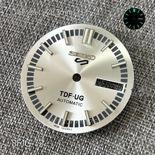 28.5mm Seiko OEM 5 Sports series TDF-UG luminous NH36/4R36 dial Watch mods