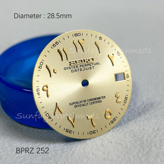 28.5mm Seiko OEM Datejust NH35/NH36 Arabic Dial Watch Mods