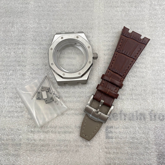 41mm AP Sapphire Case + Leather Strap Set NH35/NH70 Movement Modified Watch Accessories