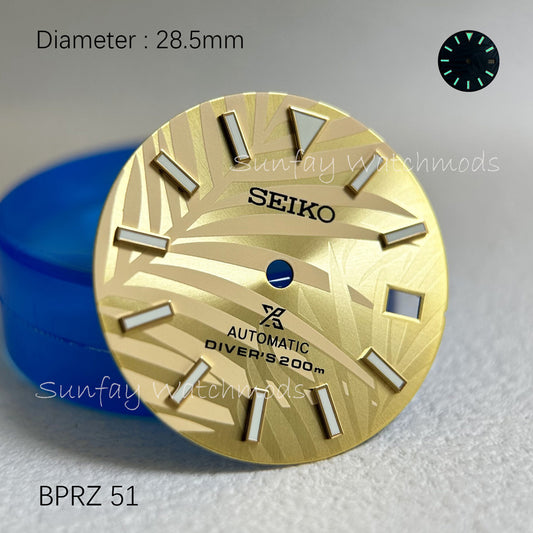28.5mm Bamboo Leaf Texture DATE JUST NH35 SEIKO OEM Dial WatchMods