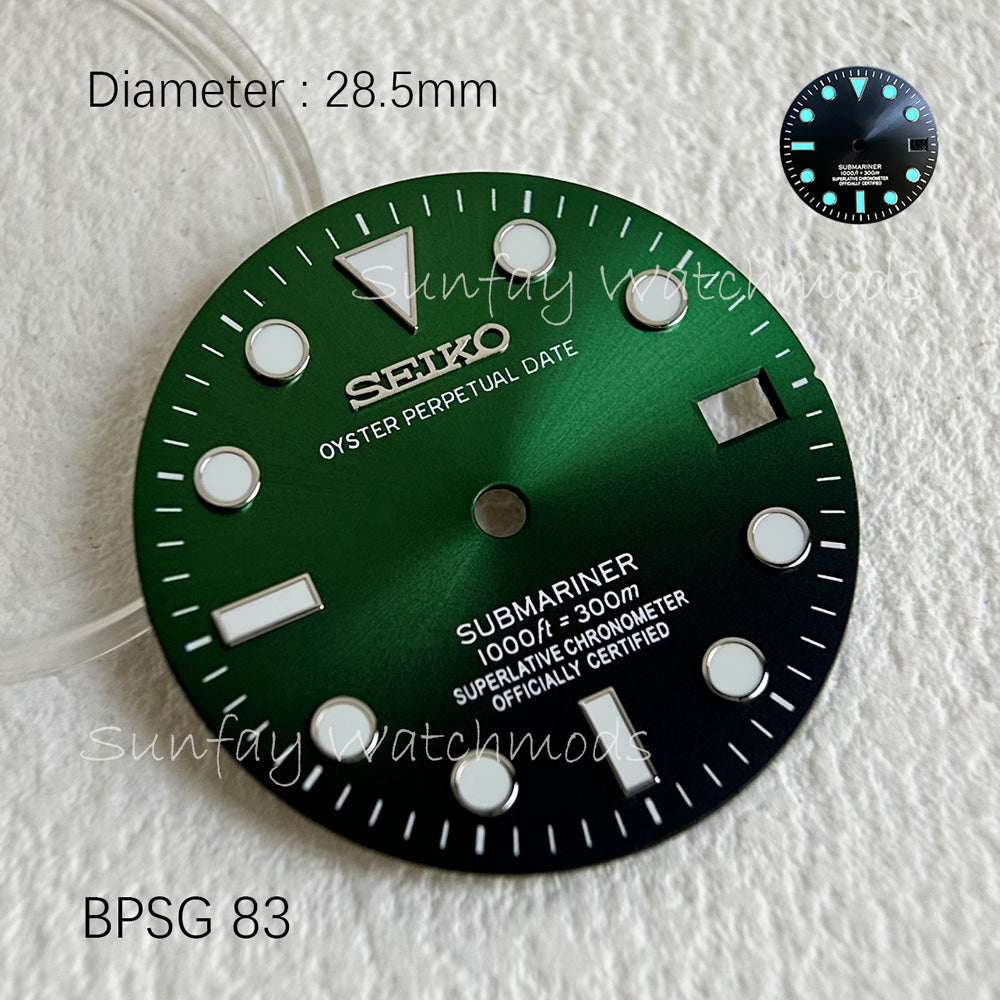 28.5mm SUBMARINER SEIKO OEM Dial oyster perpetual date WatchMods