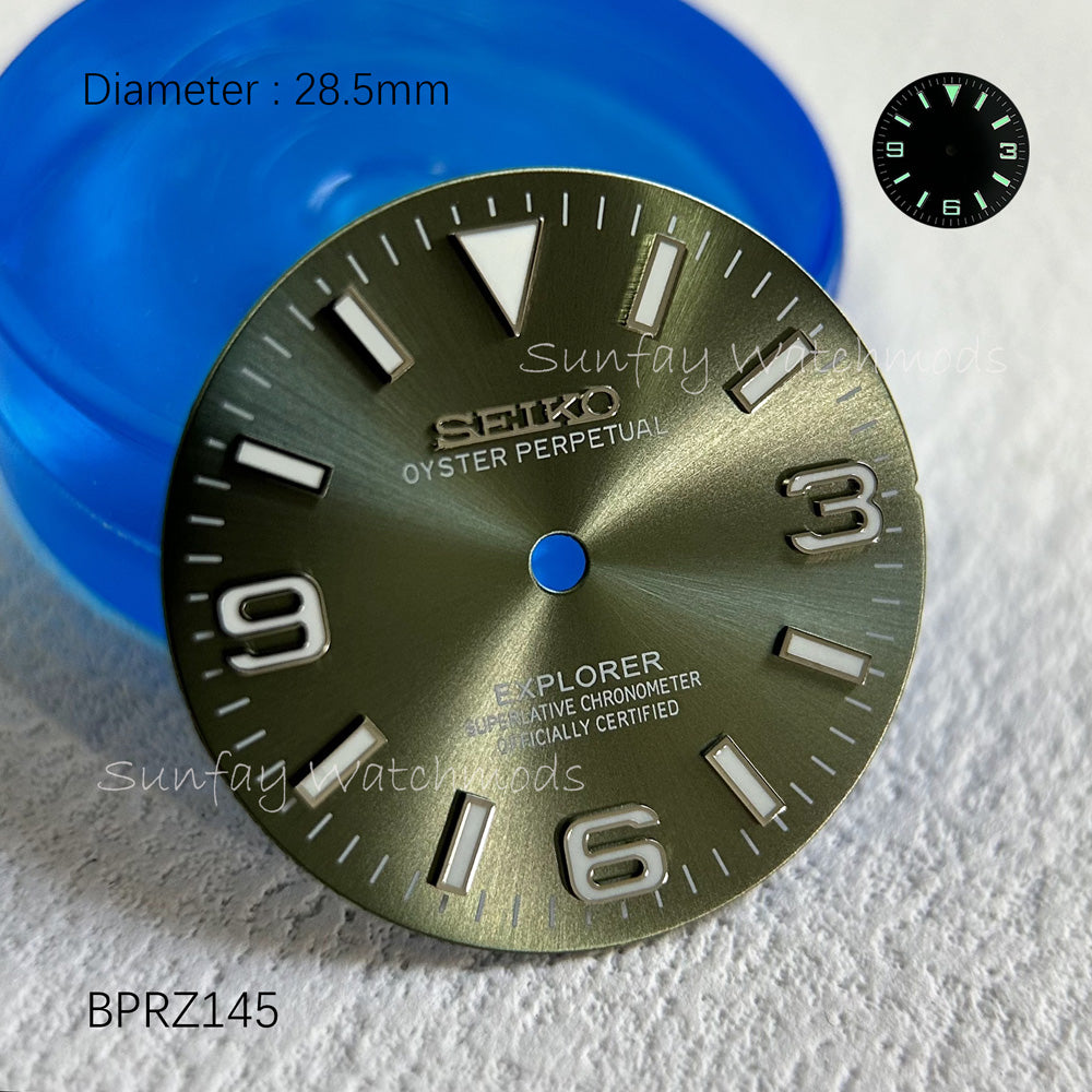 28.5mm Seiko OEM Sun Pattern Explorer 369 Nails Dial Watchmods