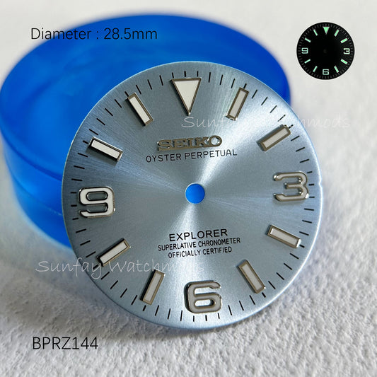 28.5mm Seiko OEM Sun Pattern Explorer 369 Nails Dial Watchmods