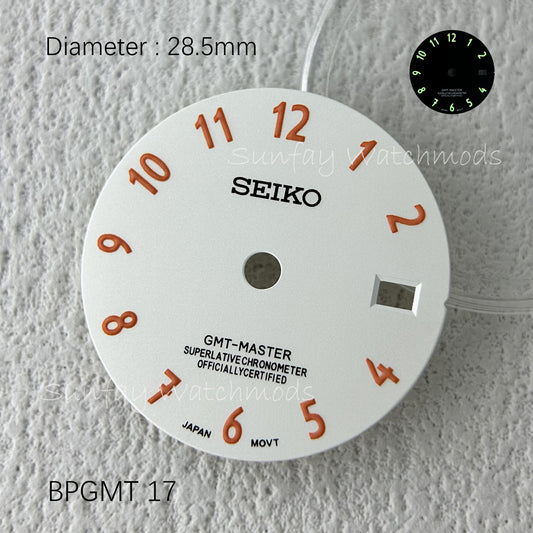 28.5mm NH34 GMT-MASTER Dial Seiko OEM Watch Accessories