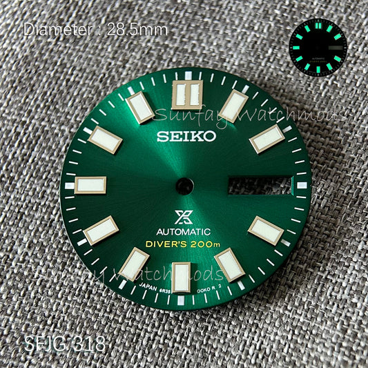 28.5mm Seiko OEM Prospex Day-date NH36 Dial Watch Accessories Custom Watch SPB051