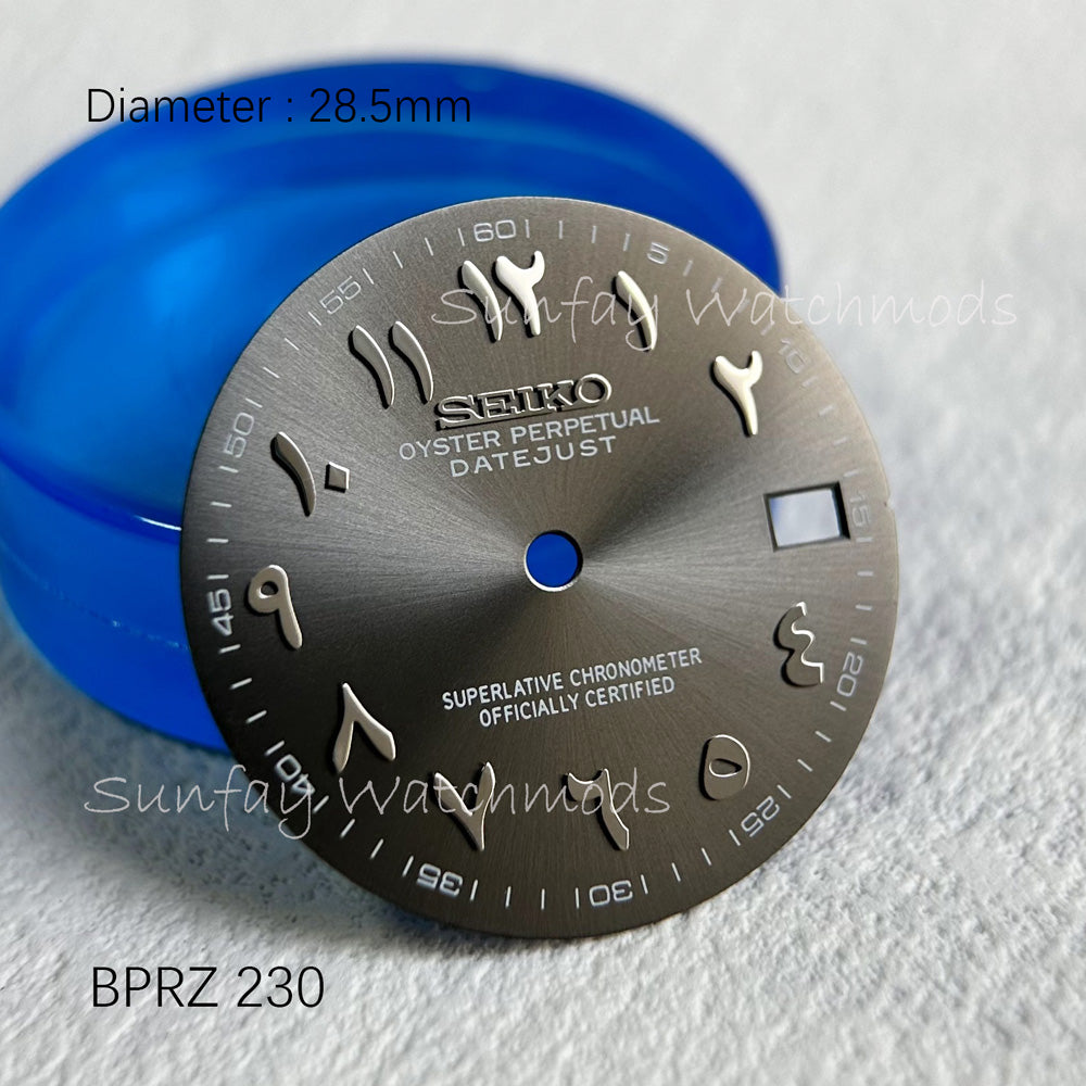 28.5mm Seiko OEM Datejust  NH35/NH36  Arabic Dial Watch Mods