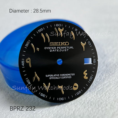 28.5mm Seiko OEM Datejust  NH35/NH36  Arabic Dial Watch Mods
