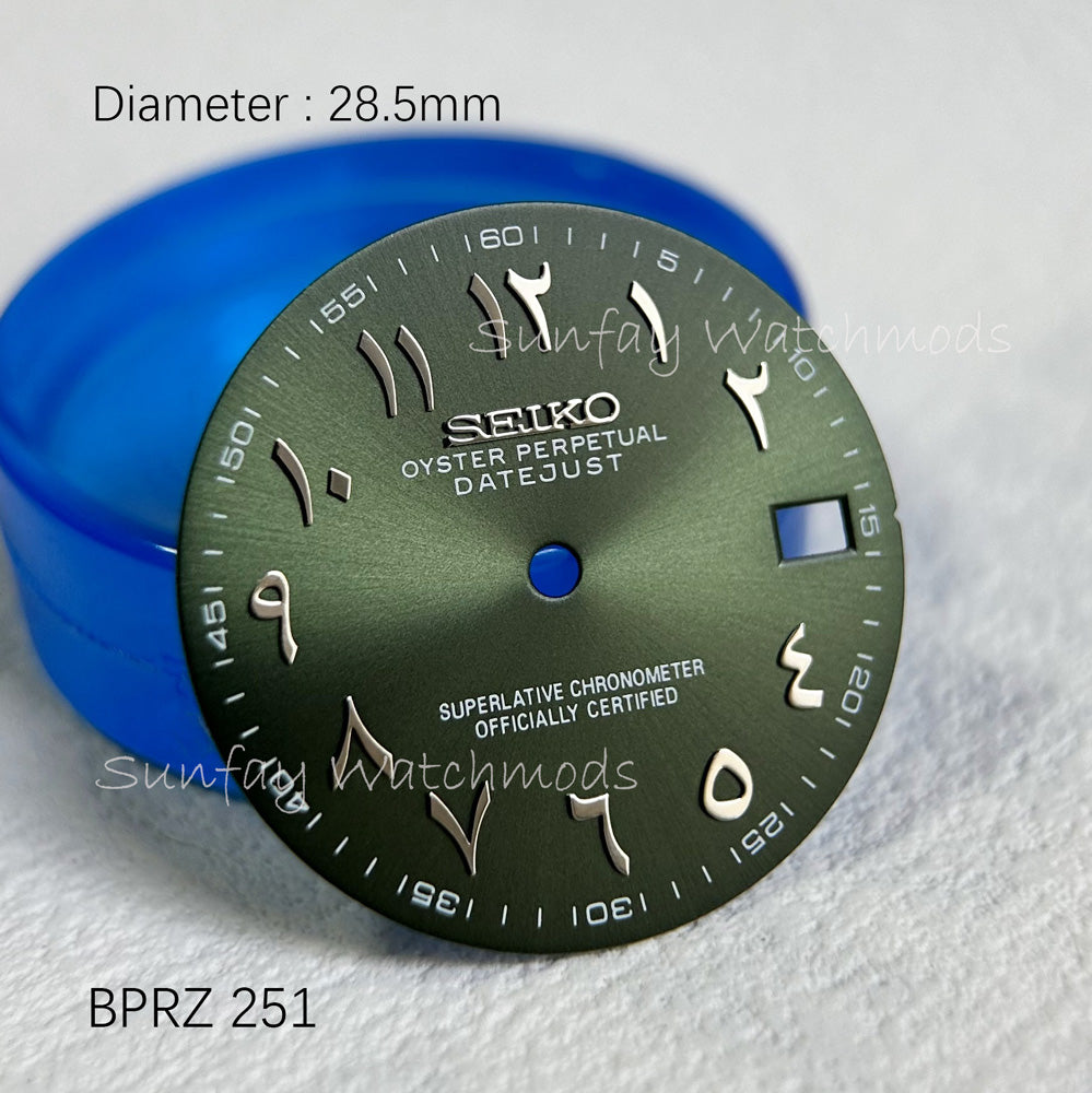 28.5mm Seiko OEM Datejust  NH35/NH36  Arabic Dial Watch Mods