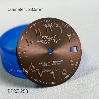 28.5mm Seiko OEM Datejust  NH35/NH36  Arabic Dial Watch Mods