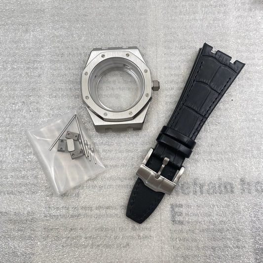 41mm AP Sapphire Case + Leather Strap Set NH35/NH70 Movement Modified Watch Accessories
