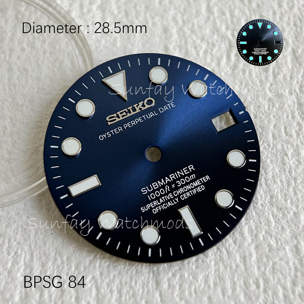 28.5mm SUBMARINER SEIKO OEM Dial oyster perpetual date WatchMods